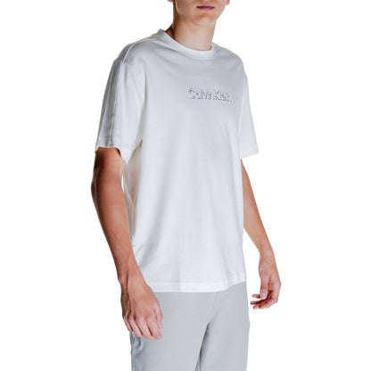 Calvin Klein T-Shirt aus cremefarbener Baumwolle