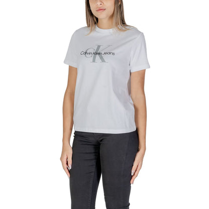 Calvin Klein Jeans Weiße Baumwoll-Oberteile & T-Shirt