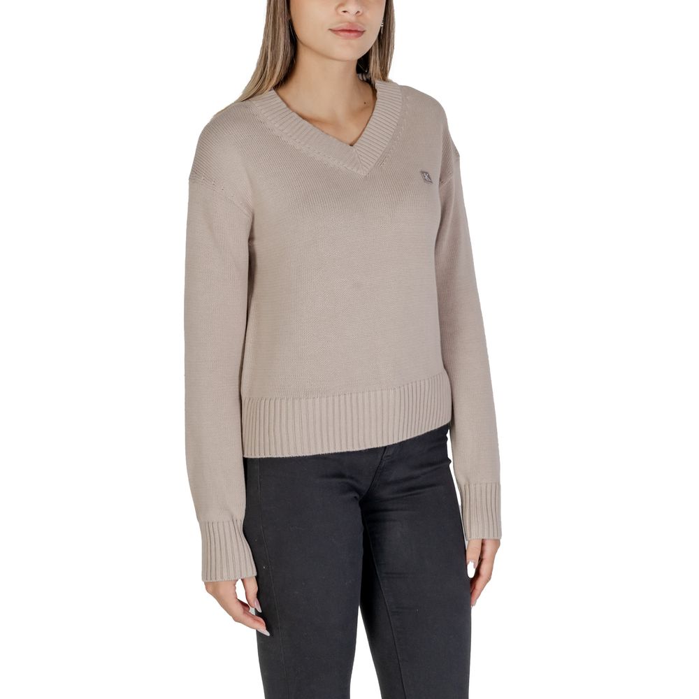 Calvin Klein Jeans Beigefarbener Baumwollpullover