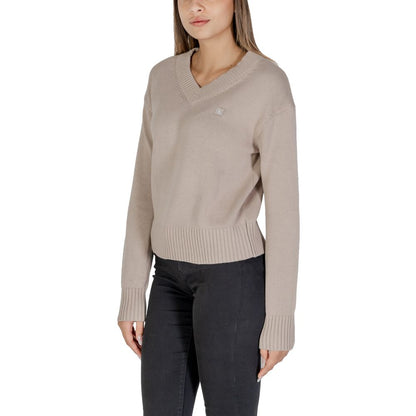 Calvin Klein Jeans Beigefarbener Baumwollpullover