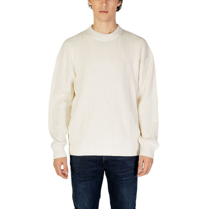 Calvin Klein Jeans Cremefarbener Baumwollpullover