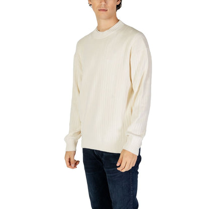 Calvin Klein Jeans Cremefarbener Baumwollpullover