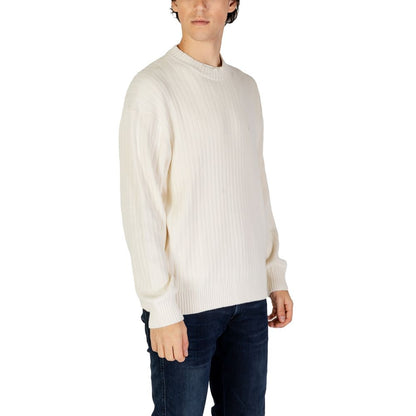 Calvin Klein Jeans Cremefarbener Baumwollpullover