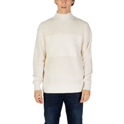 Calvin Klein Jeans Cremefarbener Baumwollpullover