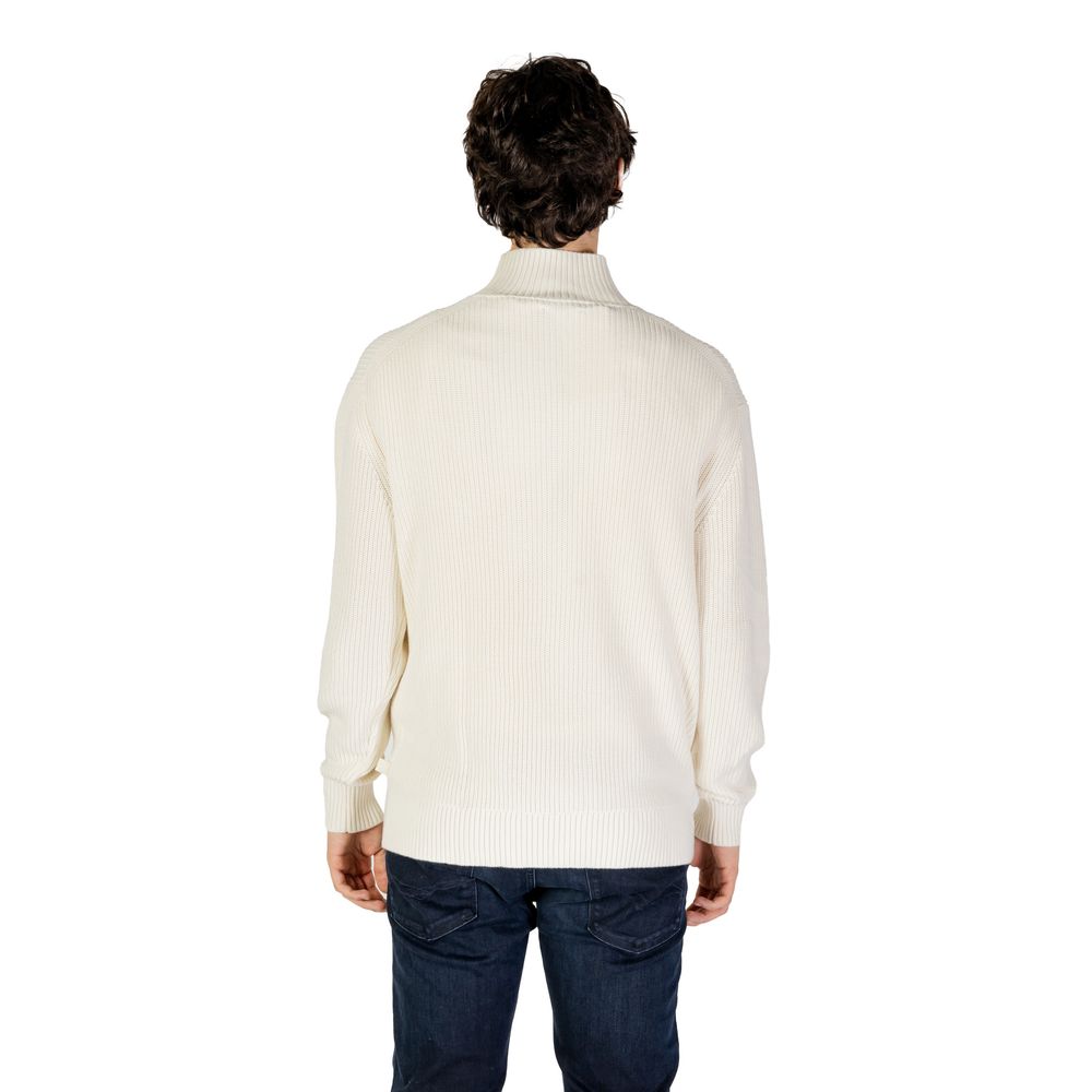 Calvin Klein Jeans Cremefarbener Baumwollpullover