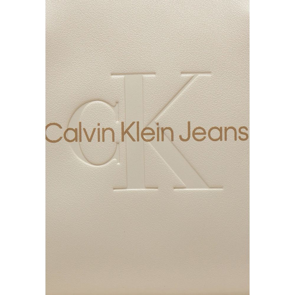 Calvin Klein Jeans Beige Kunstleder Handtasche