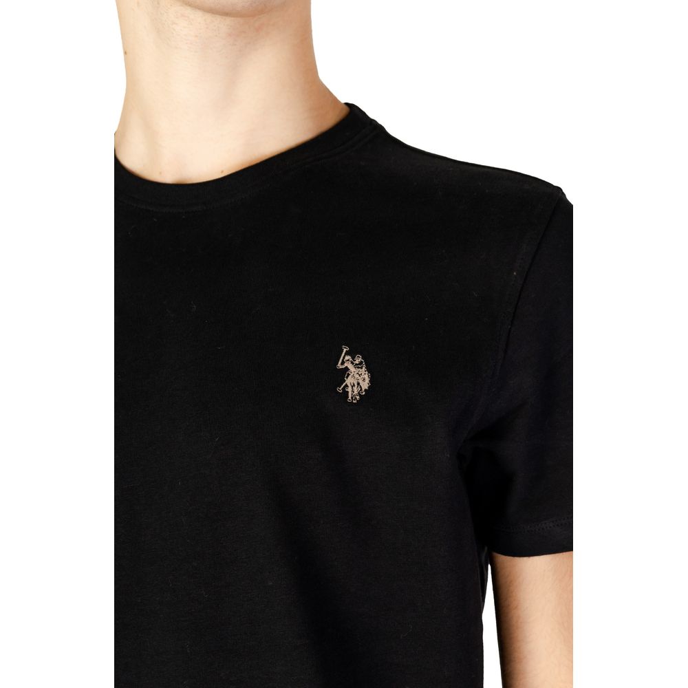 U.S. POLO ASSN. Schwarzes T-Shirt aus Baumwolle