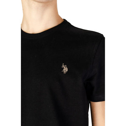 U.S. POLO ASSN. Schwarzes T-Shirt aus Baumwolle