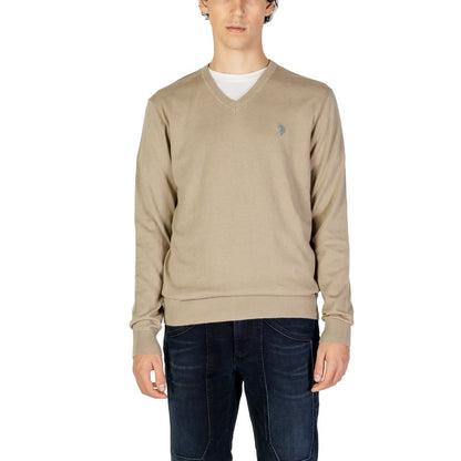 U.S. POLO ASSN. Beigefarbener Baumwollpullover