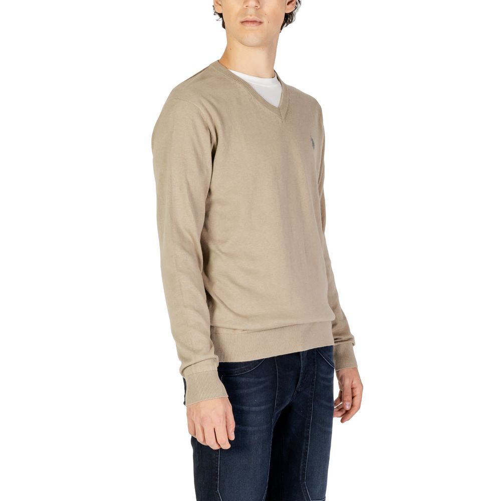 U.S. POLO ASSN. Beigefarbener Baumwollpullover