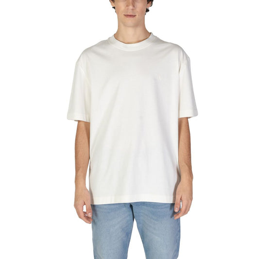 Calvin Klein Jeans Beigefarbenes T-Shirt aus Baumwolle Rigenerato