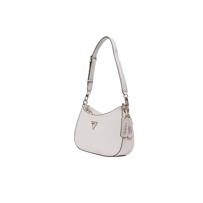 Guess Cremefarbene Polyester-Handtasche