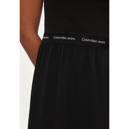 Calvin Klein Jeans Schwarzes Viskosekleid