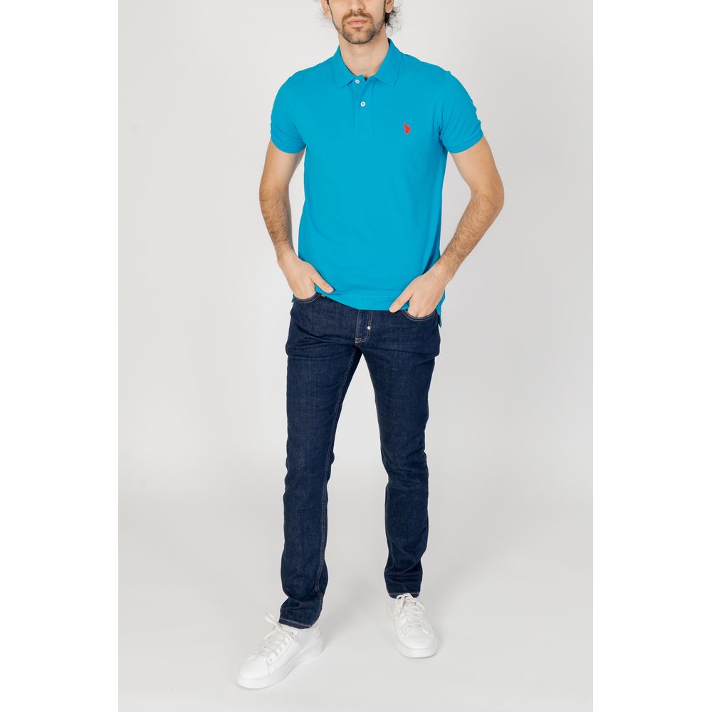 U.S. POLO ASSN. Blaues Baumwoll-Poloshirt