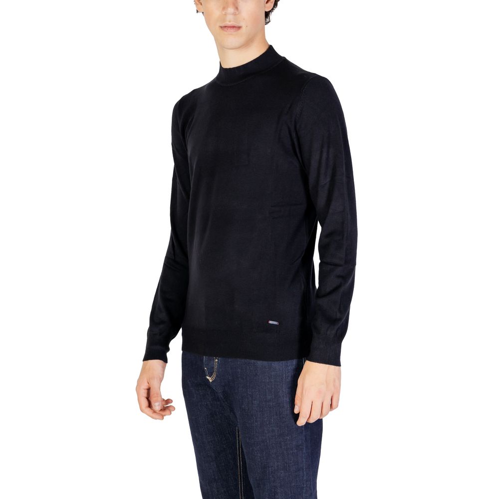 Gianni Lupo Schwarzes Polyester T-Shirt