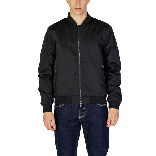 Gianni Lupo Schwarze Polyester-Jacke