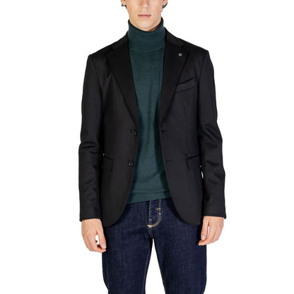 Gianni Lupo Schwarzer Polyester-Blazer