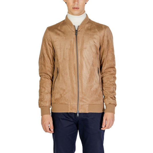 Gianni Lupo Beigefarbene Polyesterjacke