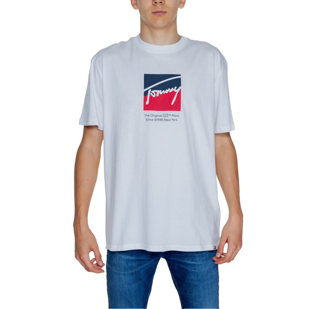 Tommy Hilfiger Jeans Rigenerato T-Shirt aus weißer Baumwolle