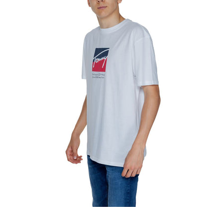 Tommy Hilfiger Jeans Rigenerato T-Shirt aus weißer Baumwolle