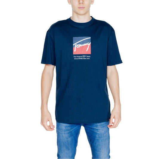 Tommy Hilfiger Jeans Rigenerato T-Shirt aus blauer Baumwolle