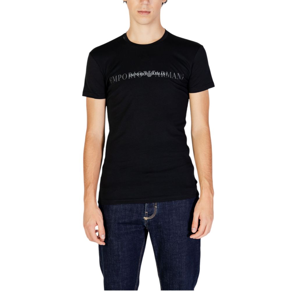 Emporio Armani Underwear Schwarzes T-Shirt aus Baumwolle