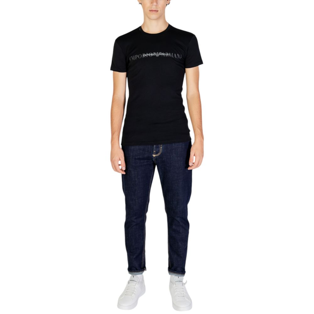 Emporio Armani Underwear Schwarzes T-Shirt aus Baumwolle