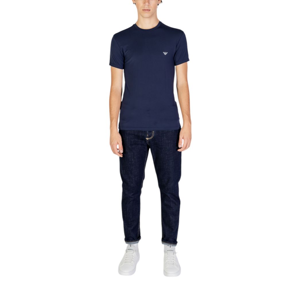 Emporio Armani Underwear Blaues Modal-T-Shirt