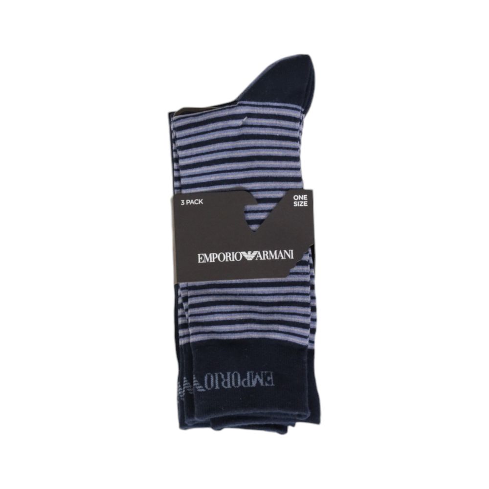 Emporio Armani Underwear Blaue Baumwollsocke