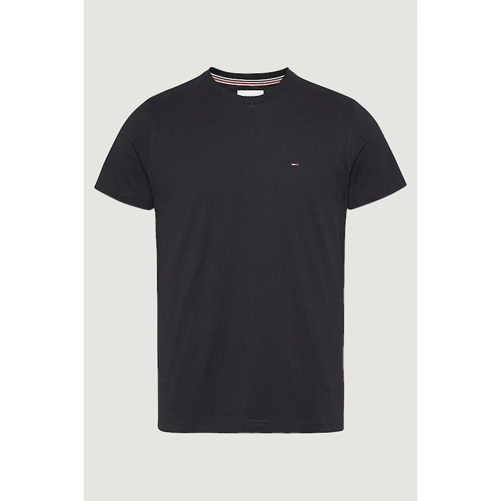 Tommy Hilfiger Jeans Schwarzes T-Shirt aus Baumwolle