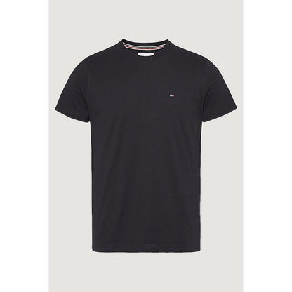 Tommy Hilfiger Jeans Schwarzes T-Shirt aus Baumwolle