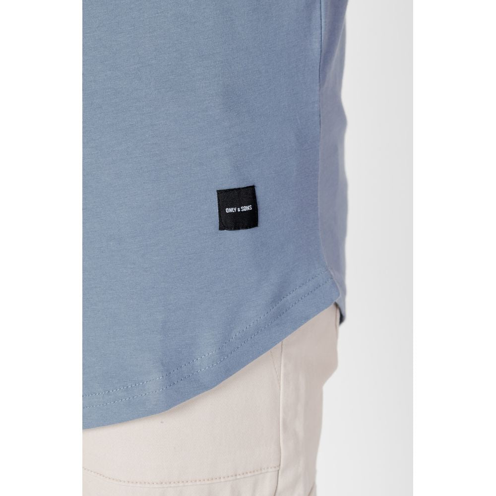 Only & Sons T-Shirt aus blauer Baumwolle