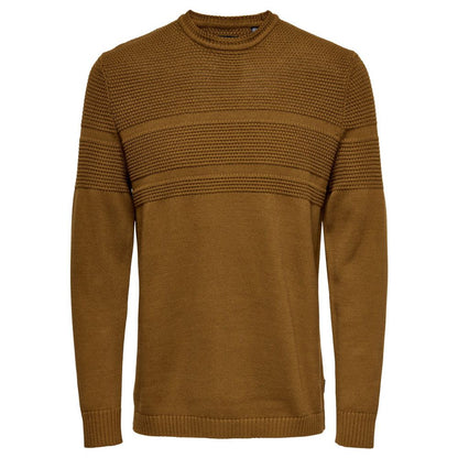 Only & Sons Brauner Baumwollpullover