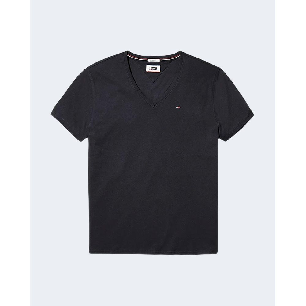 Tommy Hilfiger Jeans Schwarzes T-Shirt aus Baumwolle