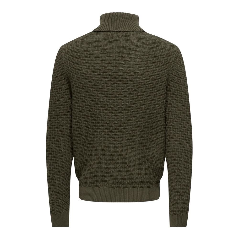 Only & Sons Brauner Baumwollpullover