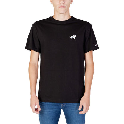 Tommy Hilfiger Jeans Schwarzes T-Shirt aus Baumwolle