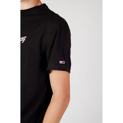 Tommy Hilfiger Jeans Schwarzes T-Shirt aus Baumwolle