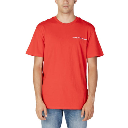 Tommy Hilfiger Jeans T-Shirt aus roter Baumwolle