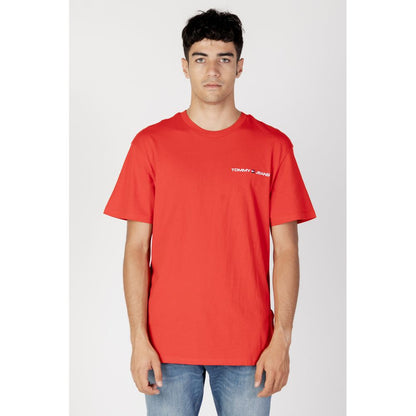 Tommy Hilfiger Jeans T-Shirt aus roter Baumwolle