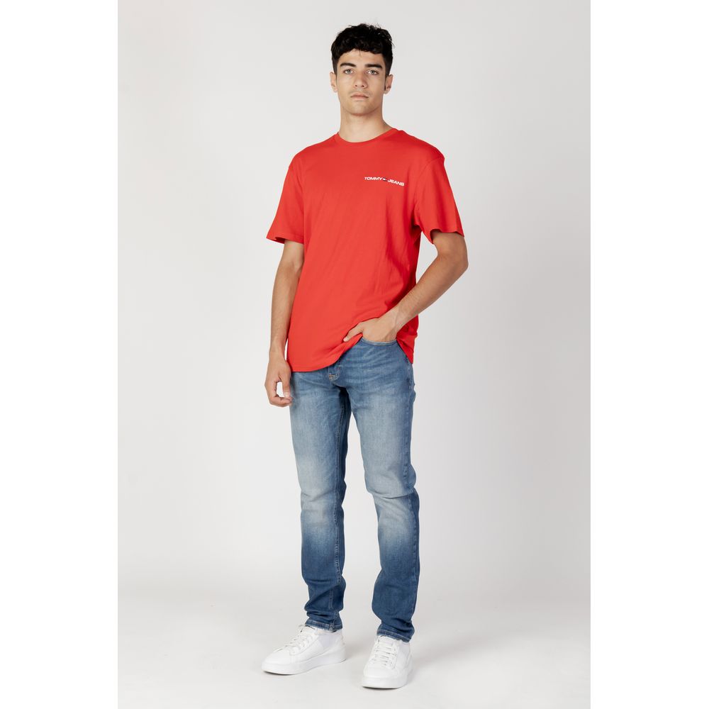 Tommy Hilfiger Jeans T-Shirt aus roter Baumwolle