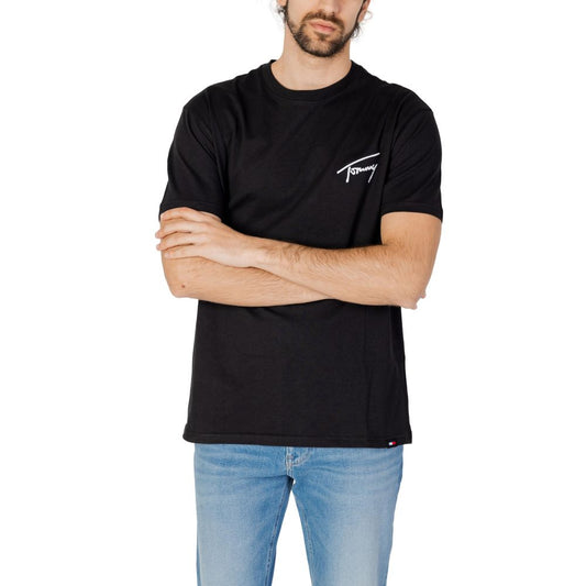 Tommy Hilfiger Jeans Schwarzes T-Shirt aus Baumwolle