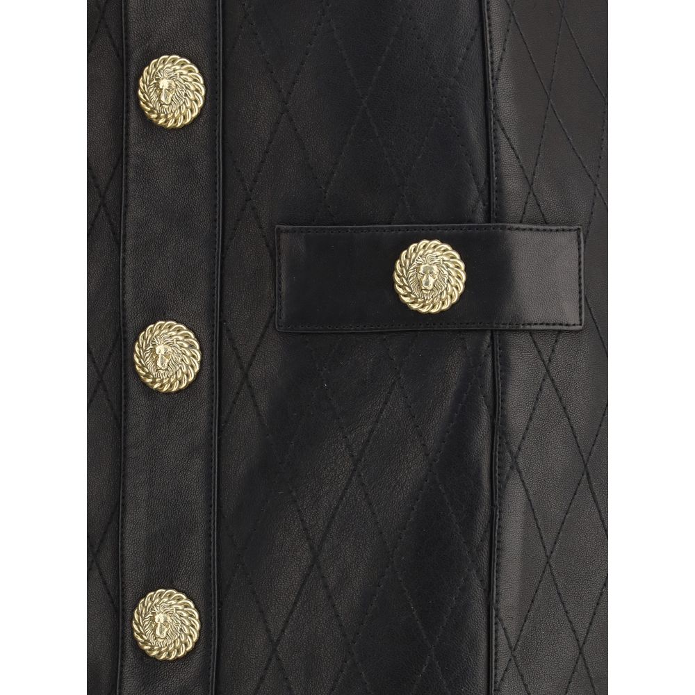 Balmain Leder-Minirock