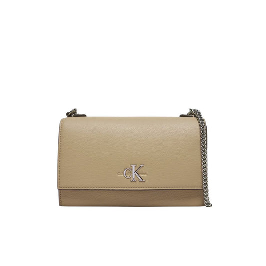 Calvin Klein Jeans Beige Handtasche aus recyceltem Polyester