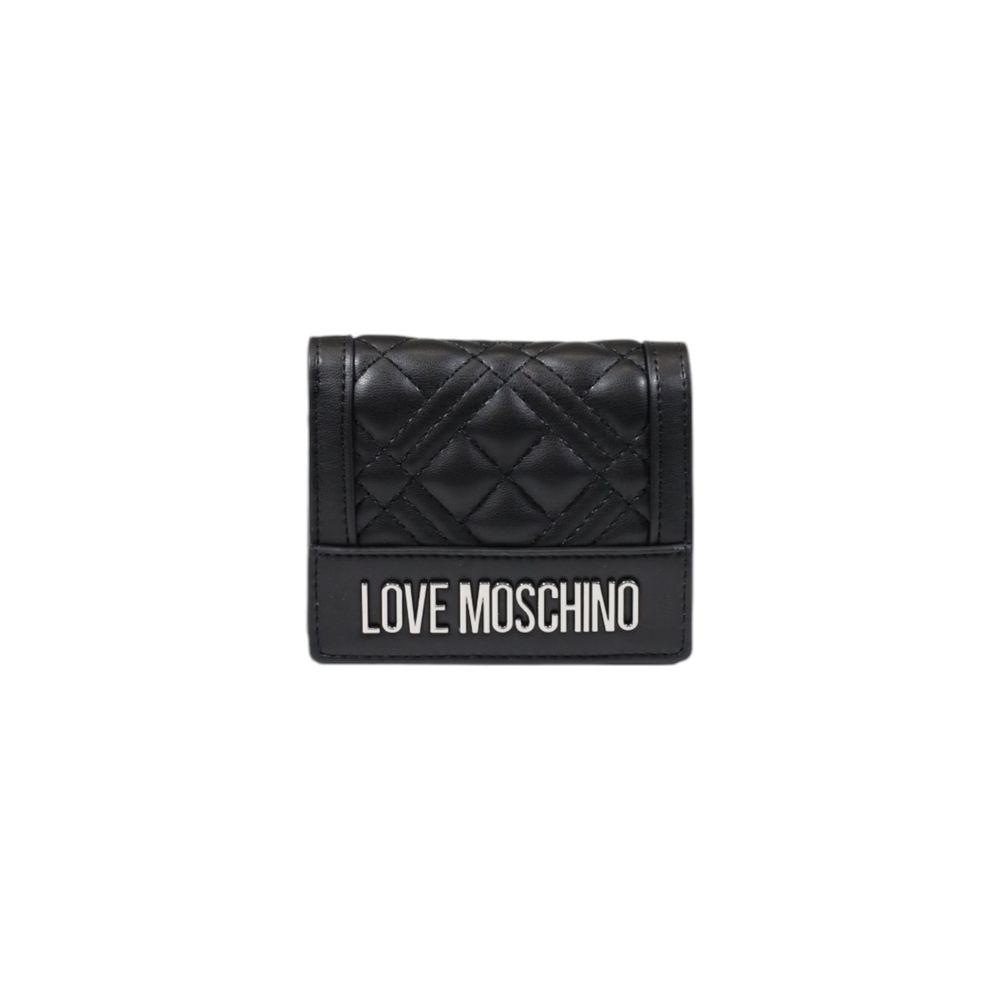 Love Moschino Schwarzes Portemonnaie aus Polyethylen