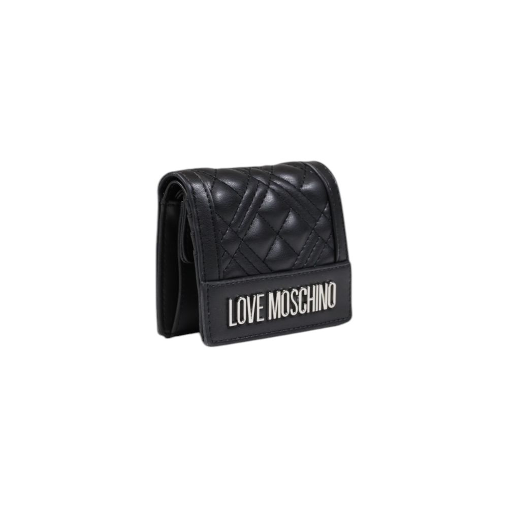 Love Moschino Schwarzes Portemonnaie aus Polyethylen