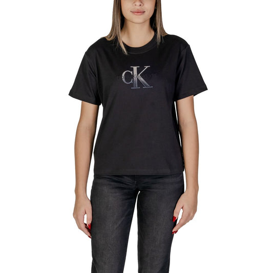 Calvin Klein Jeans Schwarze Baumwolle Tops & T-Shirt