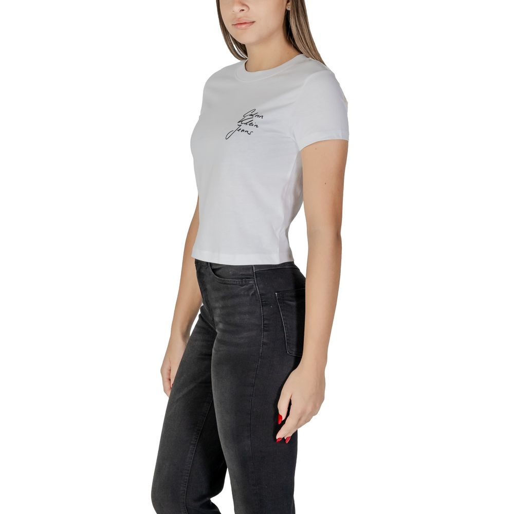 Calvin Klein Jeans Weiße Baumwoll-Oberteile & T-Shirt