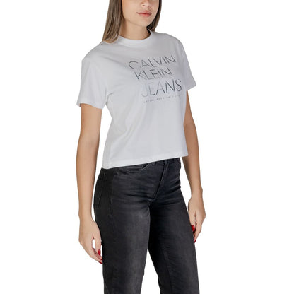 Calvin Klein Jeans Weiße Baumwoll-Oberteile & T-Shirt