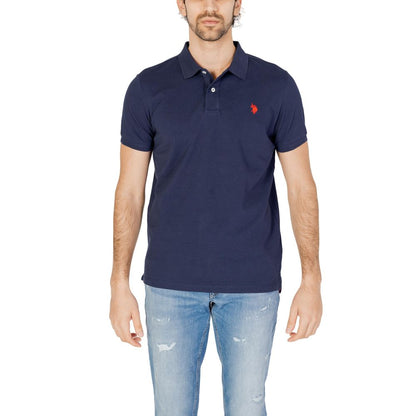 U.S. POLO ASSN. Blaues Baumwoll-Poloshirt