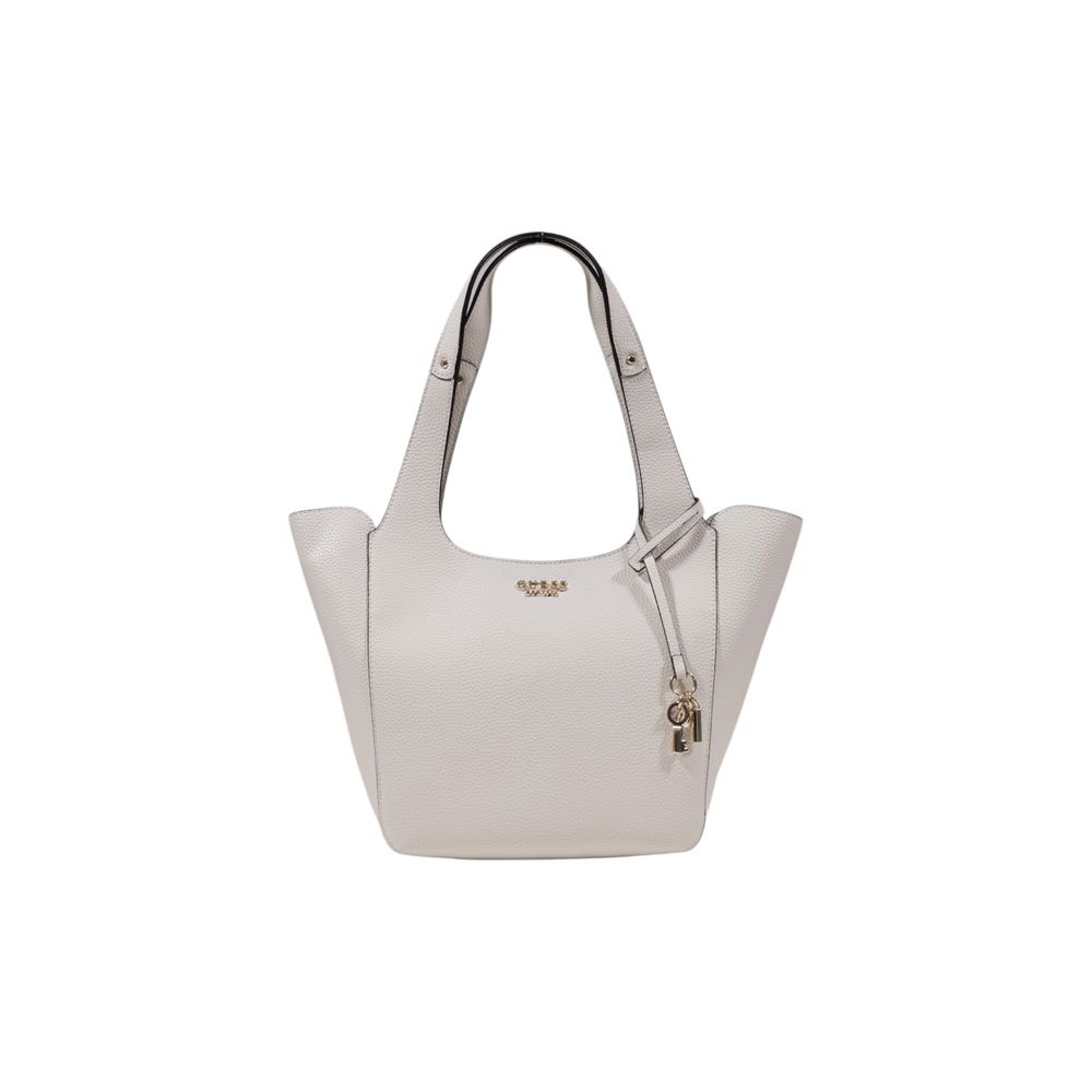 Guess Cremefarbene Polyethylen-Handtasche